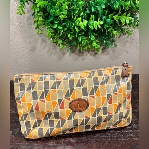 VINTAGE FOSSIL MAKE-UP/COSMETIC BAG/CLUTCH/POUCH